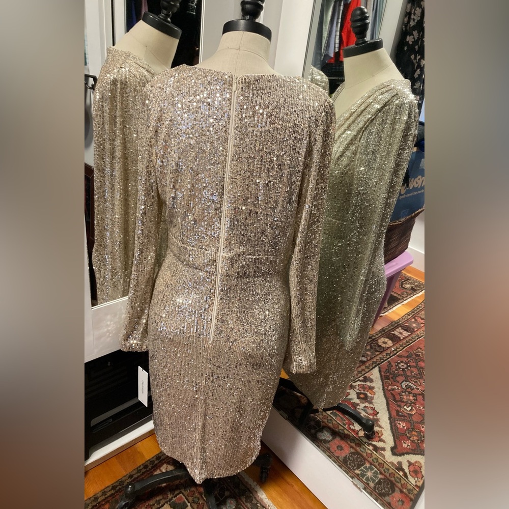 NWT - Calvin Klein Knee Length Sequin Cocktail Dress - Women’s Size 10 - Picture 2 of 13